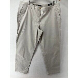 Talbots NWT Relaxed Chino Pants 16 light khaki beige stretch cotton ankle solid